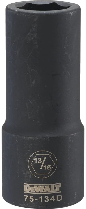DEWALT DWMT75134OSP Impact Socket, 13/16 in Socket, 1-1/32 in D Socket, 3/4 in Drive, 6-Point, CR-440 Steel