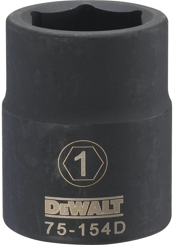 DEWALT DWMT75154OSP Impact Socket, 1 in Socket, 23/32 in D Socket, 3/4 in Drive, 6-Point, CR-440 Steel, Black Oxide