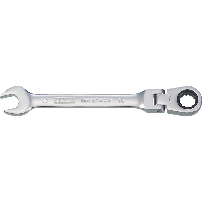 DEWALT DWMT75201OSP Combination Wrench, Metric, 10 mm Head, 5-11/32 in L, 12-Point, Steel, Chrome-Plated