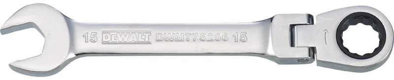 DEWALT DWMT75206OSP Combination Wrench, Metric, 15 mm Head, 6-21/32 in L, 12-Point, Steel, Chrome-Plated