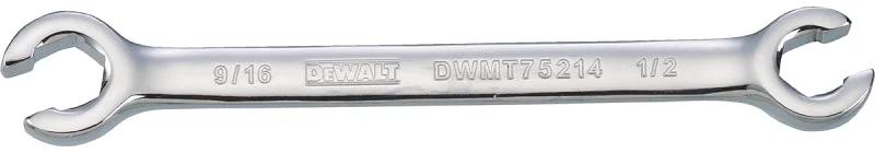 DEWALT DWMT75214OSP Open End Wrench, SAE, 1/2 x 9/16 in Head, 6-7/8 in L, Steel, Polished Chrome