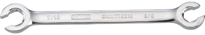 DEWALT DWMT75218OSP Open End Wrench, SAE, 3/8 x 7/16 in Head, 6-3/32 in L, Steel, Polished Chrome