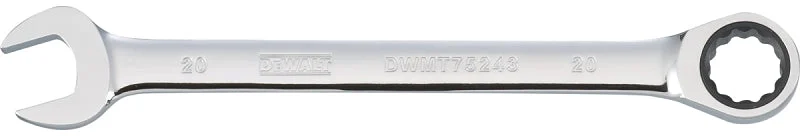 DEWALT DWMT75243OSP Combination Wrench, Metric, 20 mm Head, 11-7/32 in L, 12-Point, Steel, Chrome-Plated