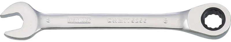 DEWALT DWMT75256OSP Combination Wrench, Metric, 8 mm Head, 4-3/8 in L, 12-Point, Steel, Chrome-Plated