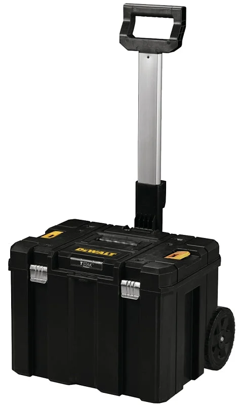 DEWALT TSTAK Series DWST17820 Mobile Storage Deep Box, 66 lb, Plastic, Black, 20 in L x 17 in W x 29 in H Outside, Pack of 2