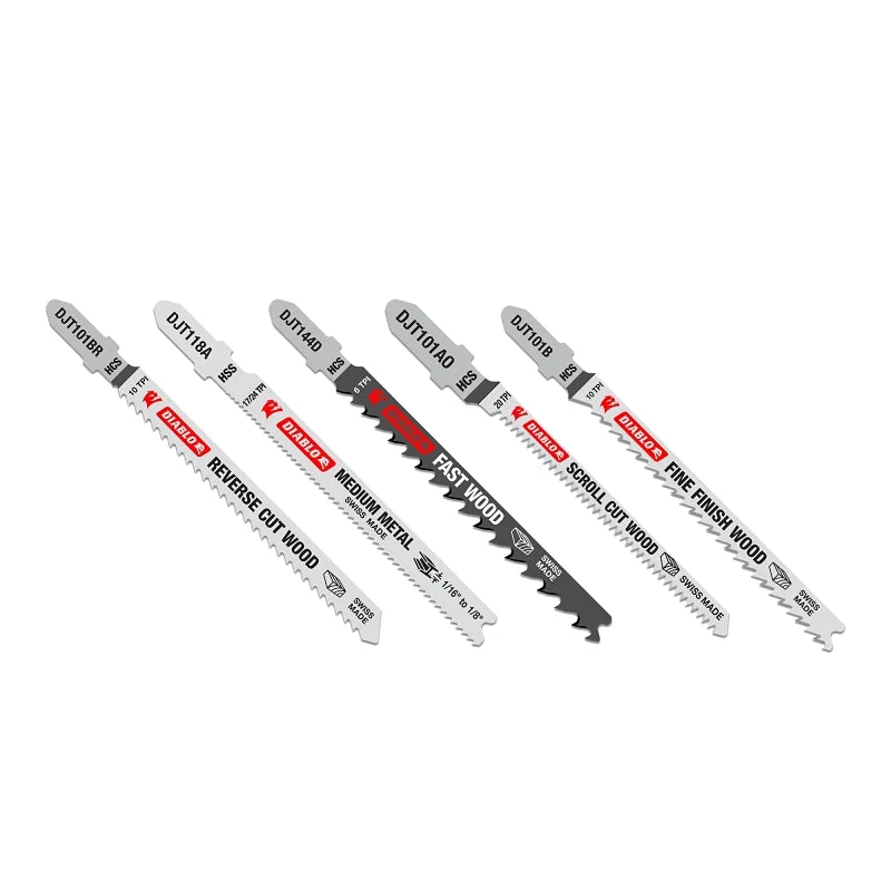 Diablo DJT5S Jig Saw Blade Set, 5-Piece, HCS, Red