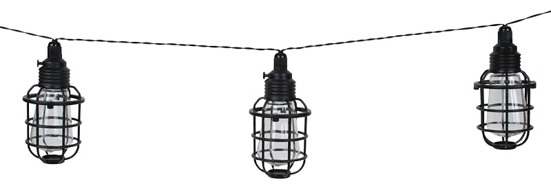Boston Harbor 27099 Solar String Lantern Light, Nickel-Metal Hydride Battery, AA Battery, 10-Lamp, LED Lamp, Black