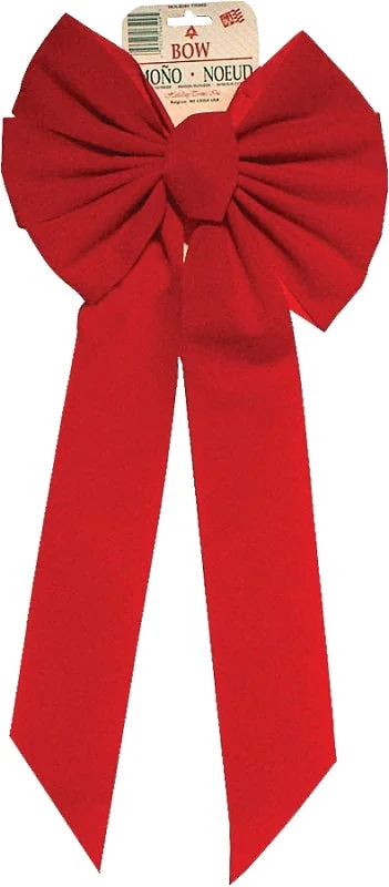 Holidaytrims 7964 Outdoor Bow, 1 in H, Velvet, Red, Pack of 36