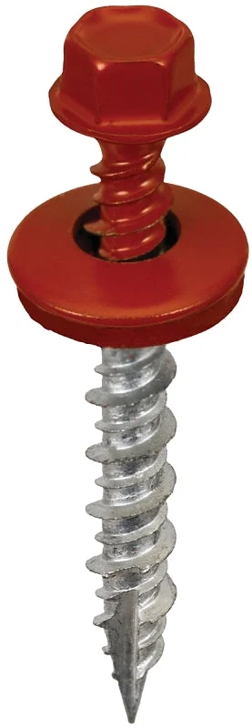 Acorn SW-MW15BR250 Screw, #9 Thread, High-Low, Twin Lead Thread, Hex Drive, Barn Red, 250/BAG