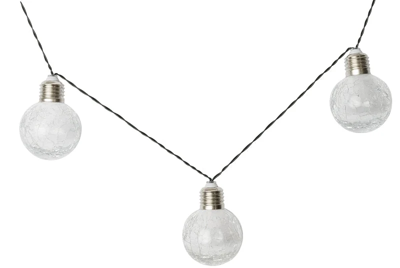 Boston Harbor 27101 Solar Crackle Glass Ball, Nickel-Metal Hydride Battery, AA Battery, 10-Lamp, LED Lamp, Clear