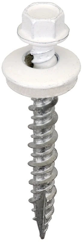 Acorn SW-MW15BW250 Screw, High-Low, Twin Lead Thread, Hex Drive, Bright White, Type 17 Point, 250/BAG