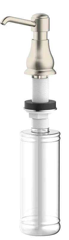 Boston Harbor TOBI22040002NP Soap Dispenser, 11 oz, PE, Brushed Nickel, Brushed Nickel, Press, Top mounted