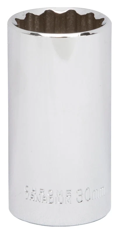 Vulcan MT6528988 Drive Socket, 30 mm Socket, 1/2 in Drive, 12-Point, Chrome Vanadium Steel, Chrome