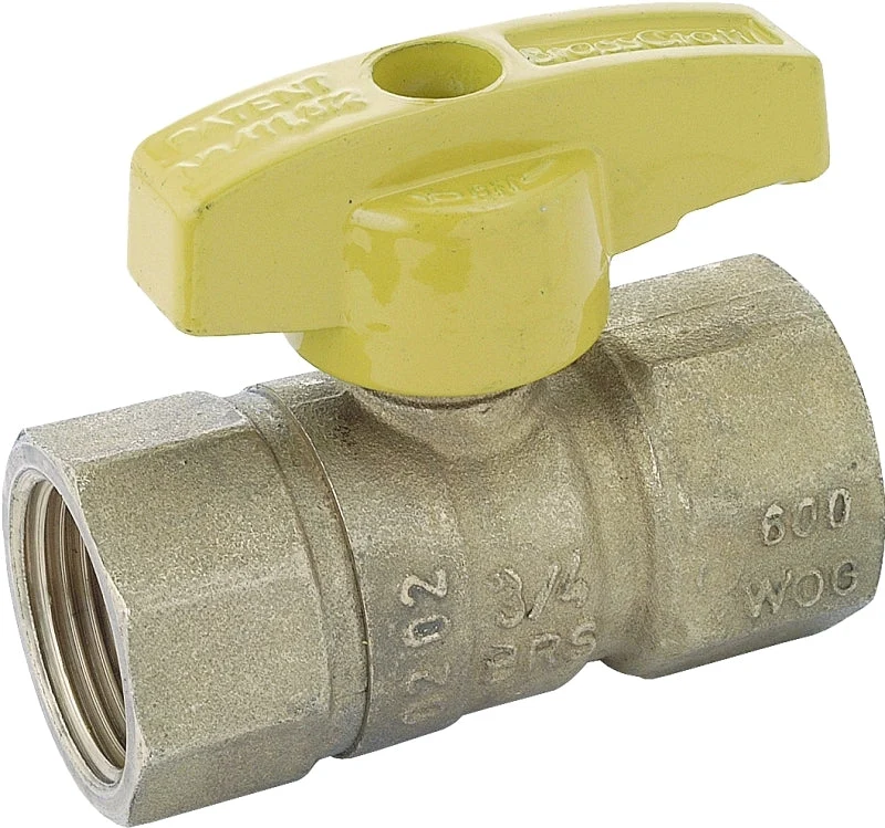 BrassCraft PSBV503-12 Gas Ball Valve, 3/4 in Connection, FPT, 5 psi Pressure, Brass Body