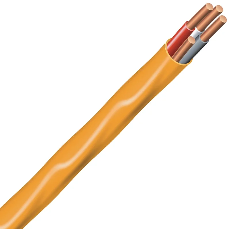 Romex SIMpull 8154080 Series Building Wire, Orange Sheath, 10 AWG Wire, 3-Conductor, 250 ft L, Copper Conductor