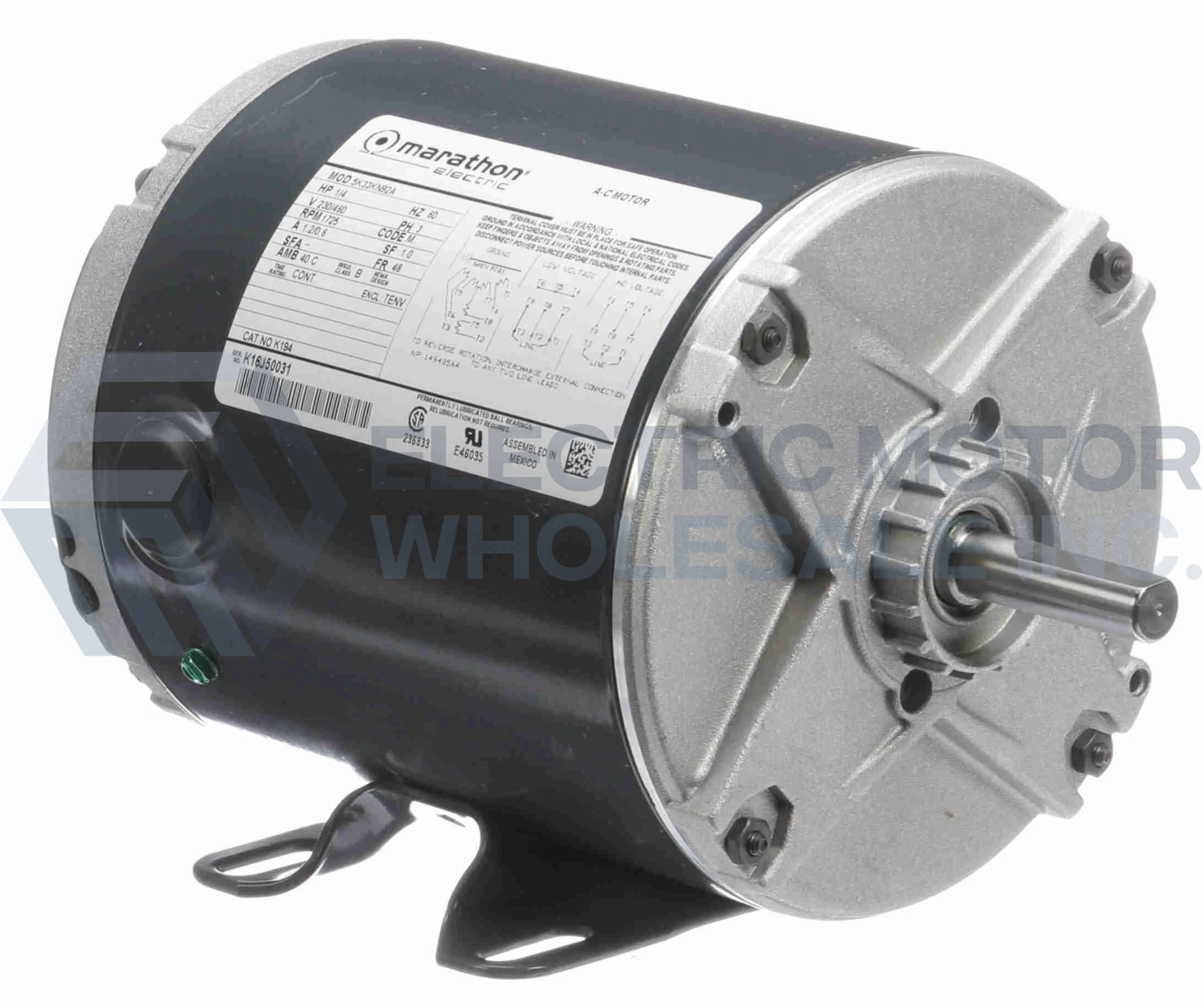 3/4HP MARATHON 1725RPM 56 TENV 3PH MOTOR K198