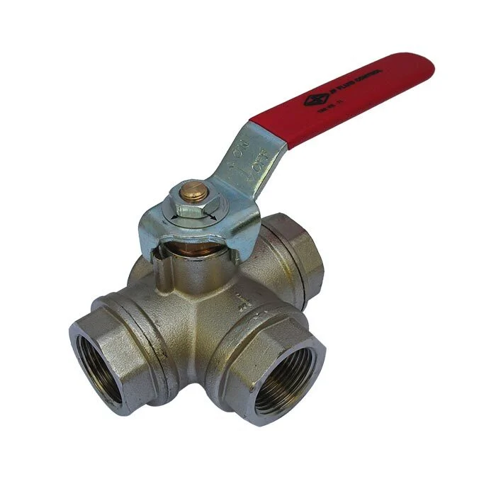 71 - G1'' 3-Way (T) Ball Valve F/F/F