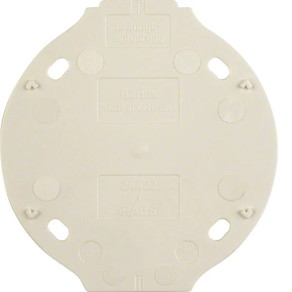 Hager Berker 1930 Self-Extinguishing Base Plate 1 Gang Polar White - 133119
