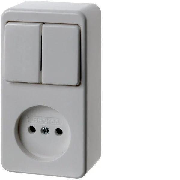 Hager Berker Combination Switch Socket Without Earth Contact Series - 61673549