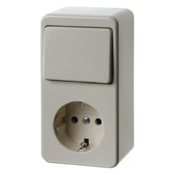 Hager Berker Combination Change-Over Switch with SCHUKO Outlet White - 479640