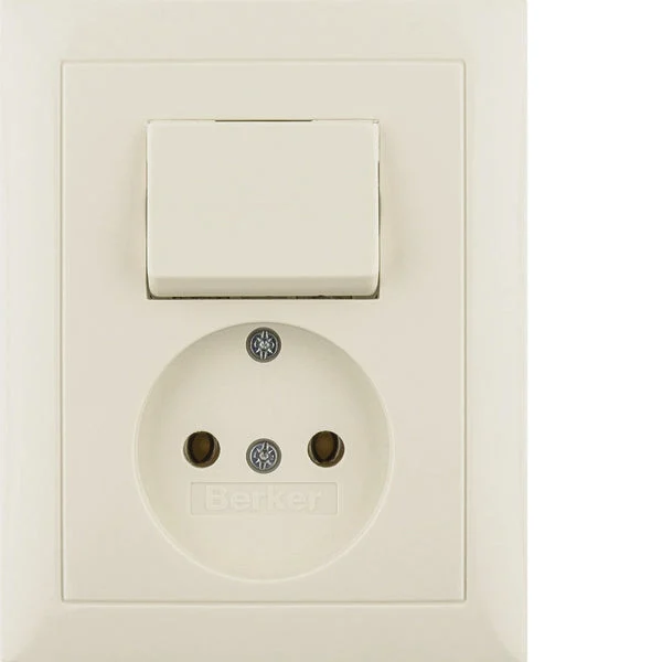 Hager Berker Socket Outlet With Changeover Switch Without Earthing Contact - 6143668982