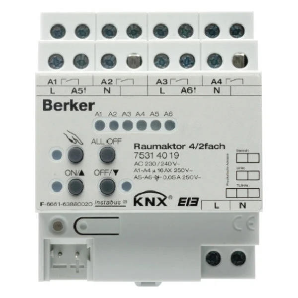 Hager Berker Room Actuator 4-2 Way 16 A Make Contact KNX - 75314019