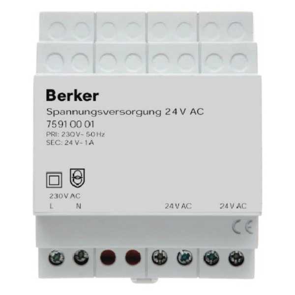 Hager Berker Power Supply 24V AC DIN Light Grey KNX/EIB - 75910001