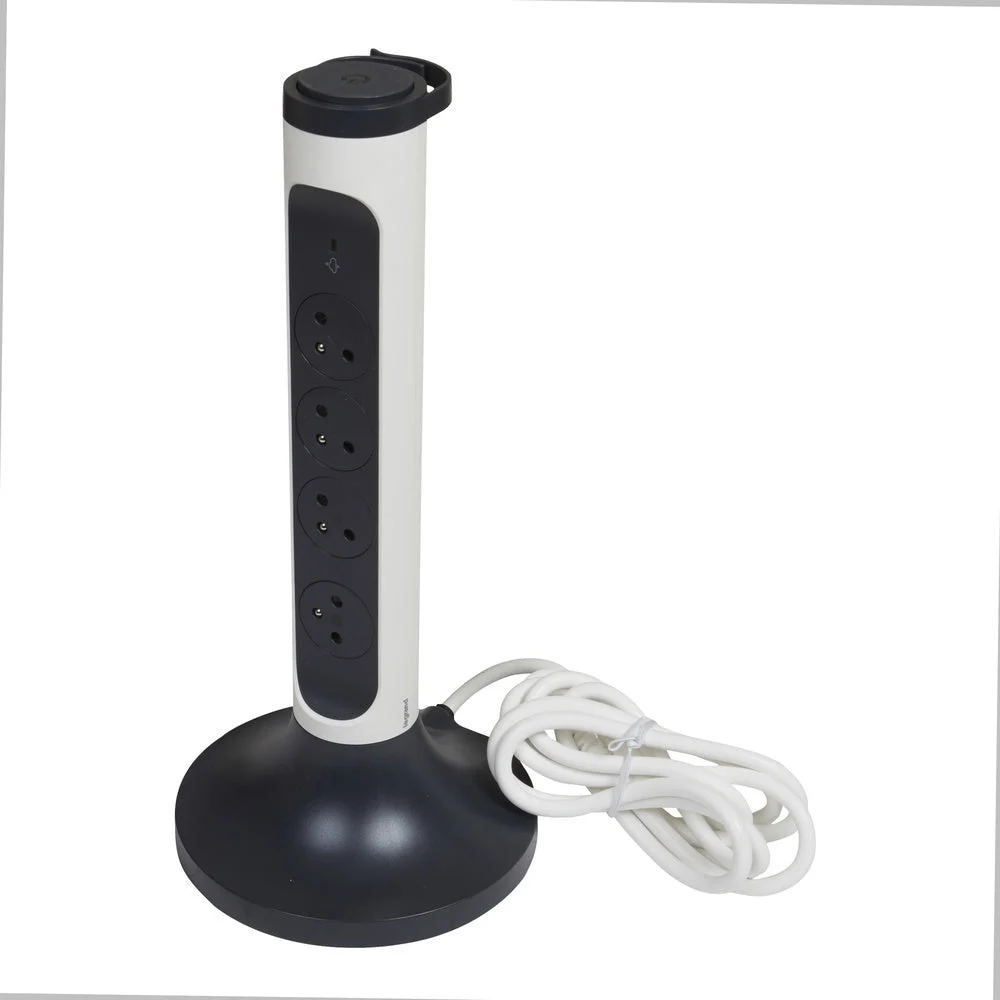 Vertical TKD 4xPA 2m OSB Black and White Stand-up Socket (European Socket) - 049410