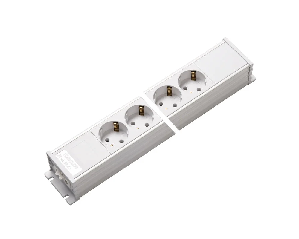 Martin Kaiser Power Strip 6-Way 45 Degree AC166 Without Switch (European Socket) - 1154/6-2/WS