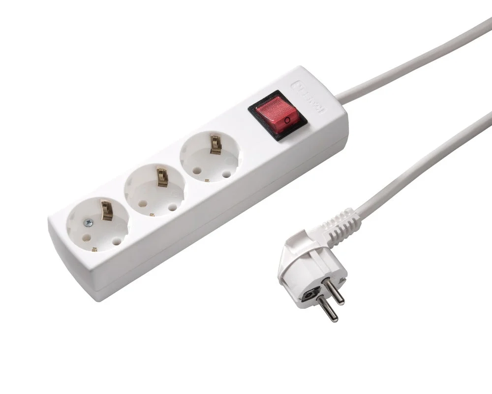 Martin Kaiser 3-Way Socket With Switch And 3M Cable (European Socket) - 1049ZL3-15W/KWS