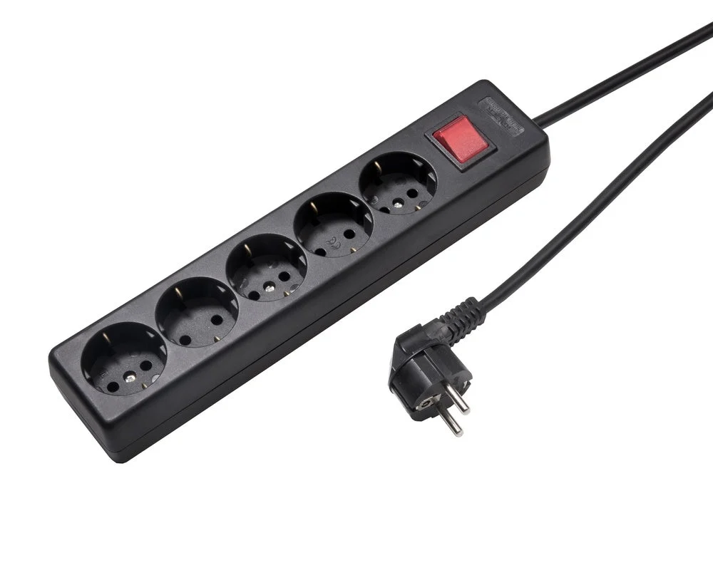 Martin Kaiser 5-Way Switched Socket 90 Degree 5M Cable (European Socket) - 1050ZL5-15W/SW