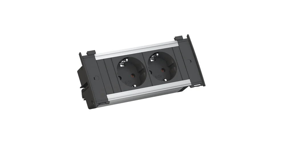 Bach Kapsa 2x230V 2m RA Black (European Socket) - 55.10.557