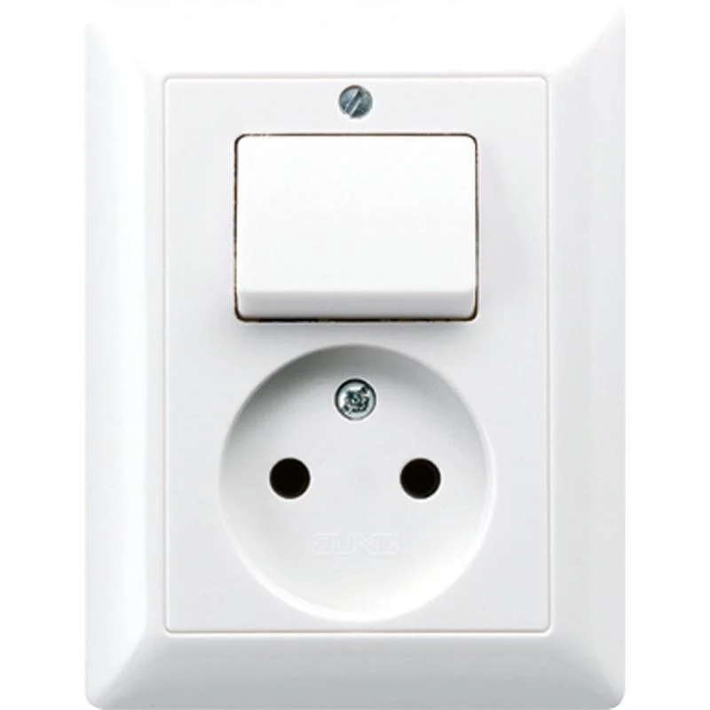 Jung AS Combination Inbuilt Switch And Socket Alpin White - AS5546EUWW