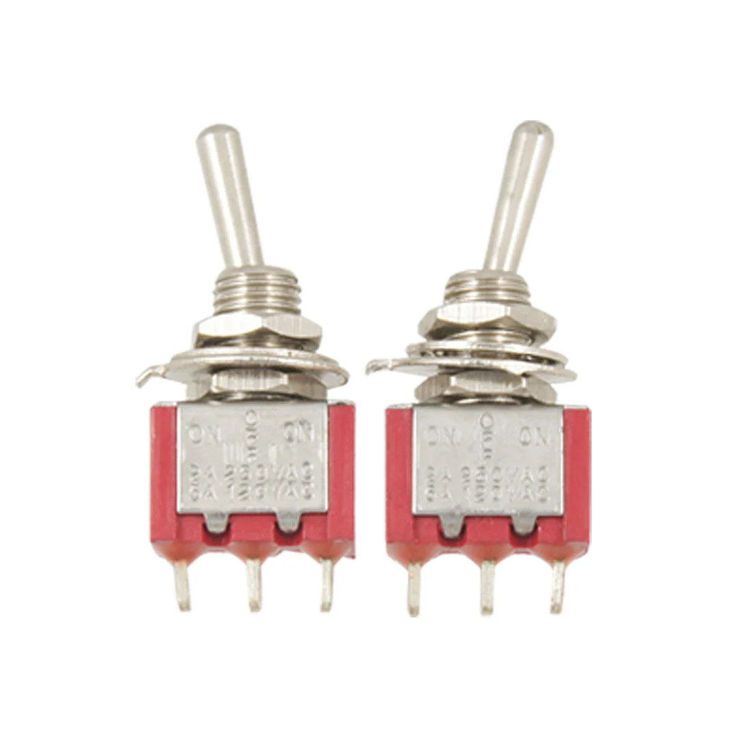 2 Pcs AC 120V/5A 250V/2A on OFF on SPDT Toggle Latching Switches