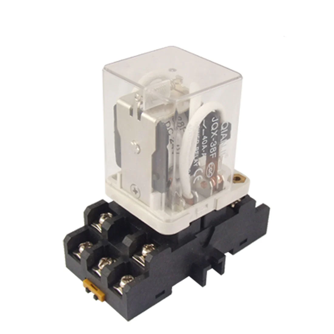 JQX-38F DC 24V Coil 40A Power Relay 11 Pin 3PDT w Socket Base