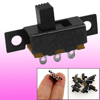 Uxcell 10pcs 5.2mm Height Knob 3 Pin 2 Position 1P2T Panel Slide Switch 0.5A 50V DC