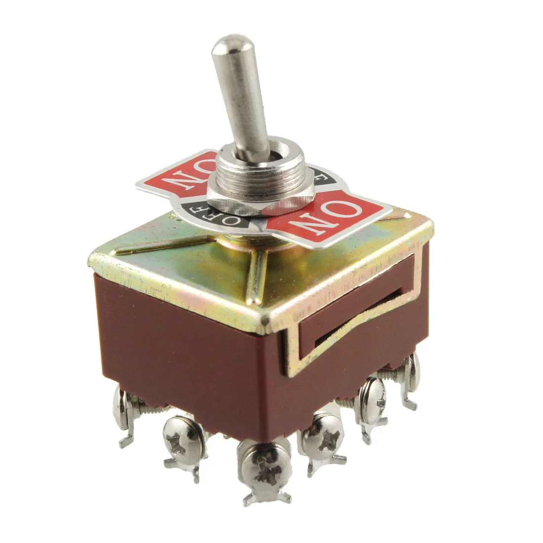 AC 15A/250V 10A/380V Screw Terminals On/Off/On 4PDT Latching Toggle Switch