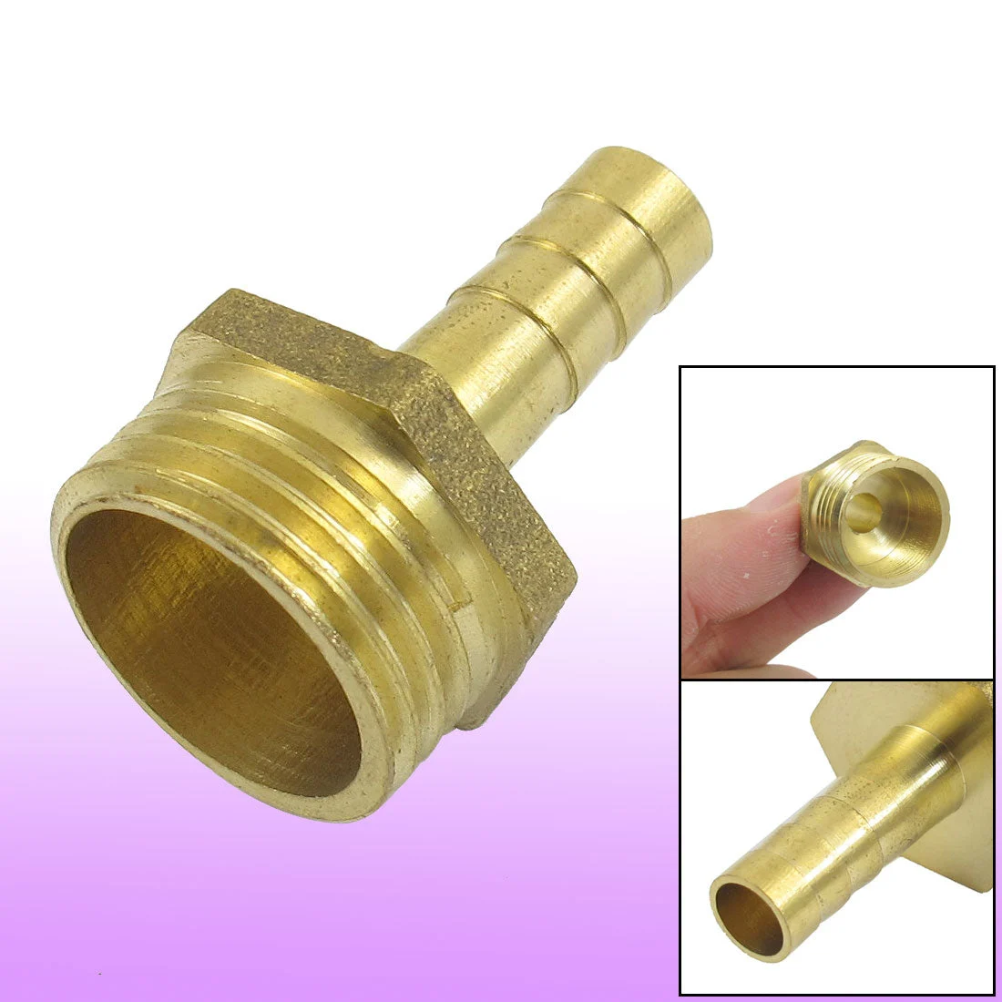 Gold Tone Brass 8mm Fuel Gas Hose Barb 1/2"PT Male Thread Coupling Fitting