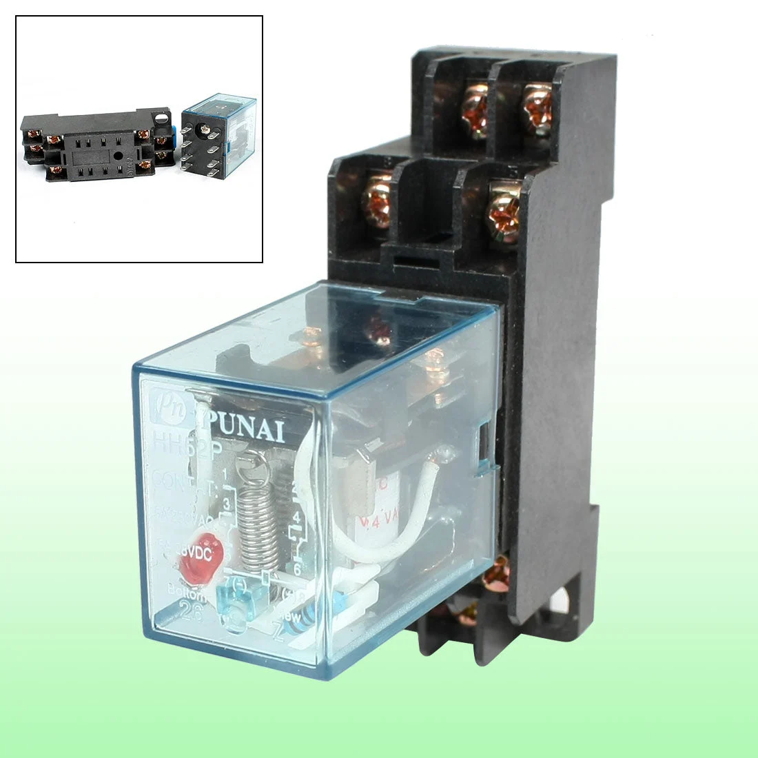 HH52P AC 24V Coil DPDT 8 Pins Electromagnetic Power Relay w DYF08A Base