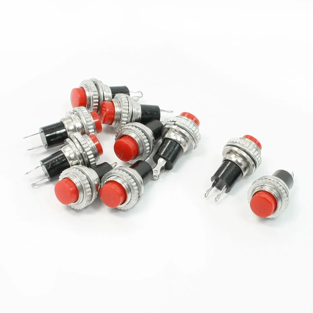 10 Pcs SPST Red Round Momentary Push Button Switch 3A 125V 1.5A 250VAC