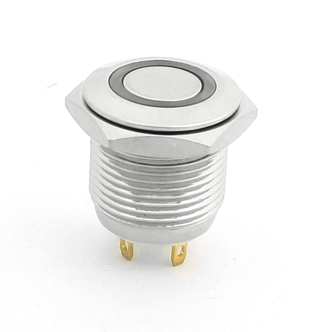 3V Green Illuminated LED 16mm Mounted Metal Momentary Button Switch SPST