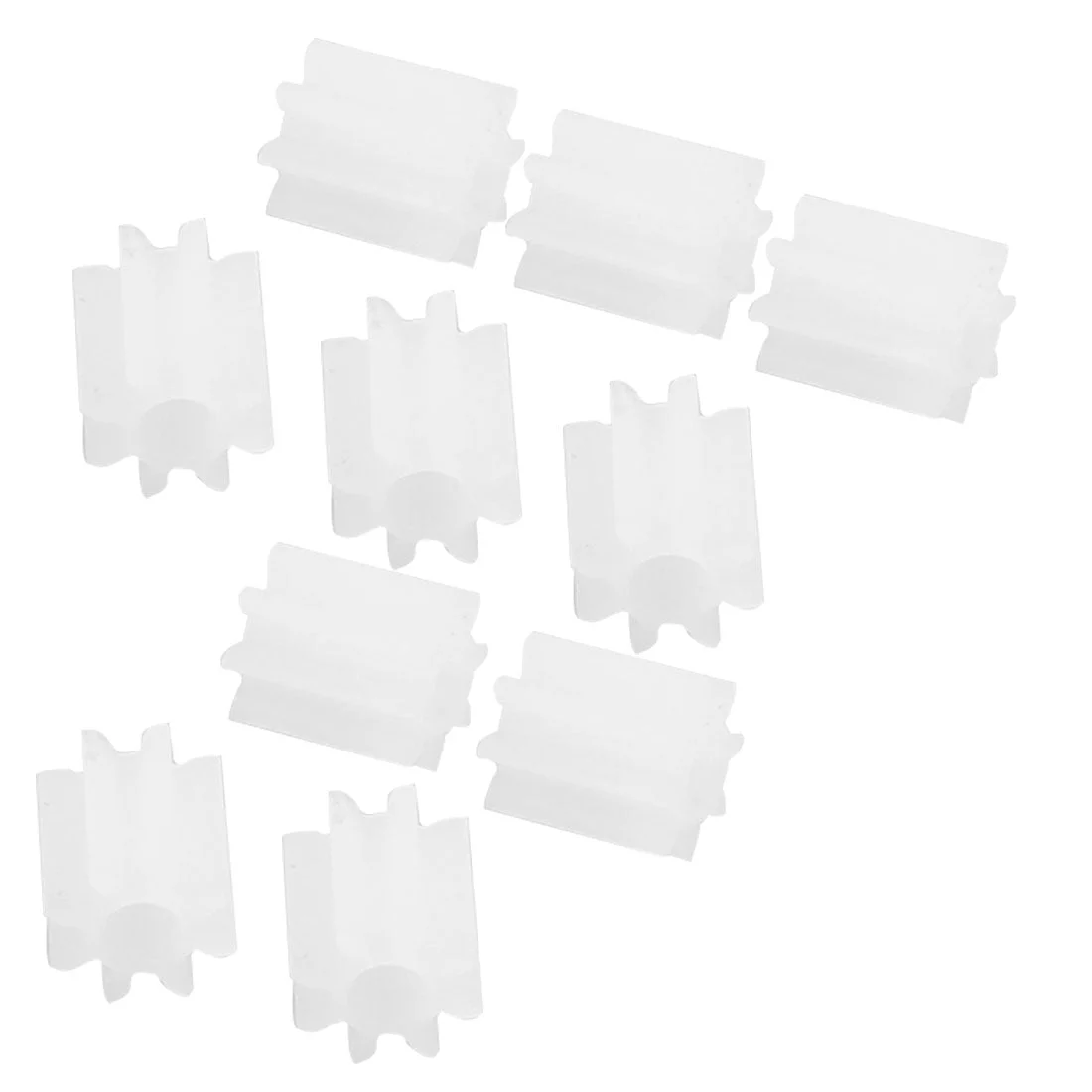 10 Pcs White Plastic 8 Teeth 2mm Shaft Dia DIY RC Model Gears