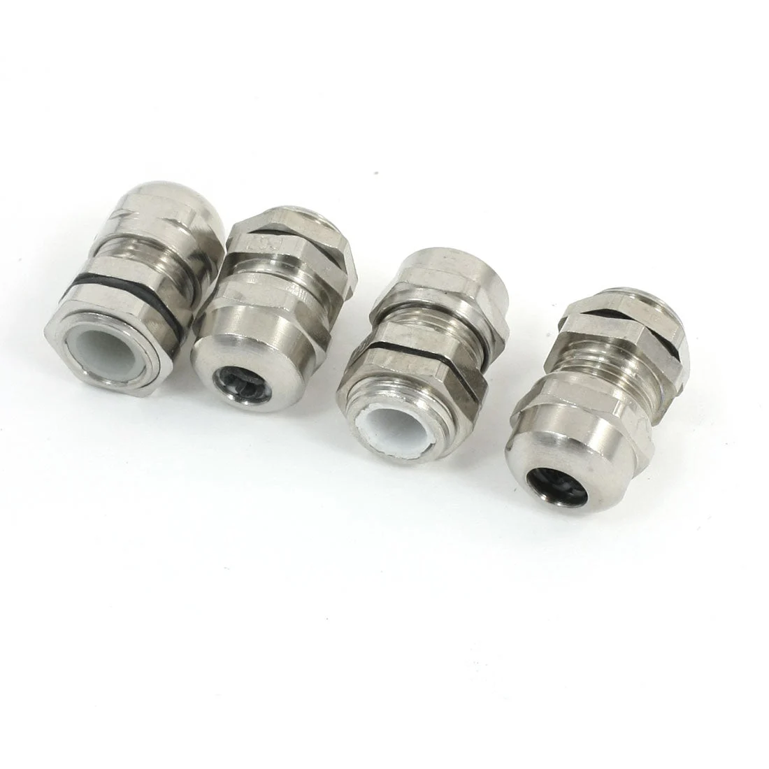 4 Pcs PG7 Cable Gland Silver Tone Metal Waterproof Connector Fastener Locknut Stuffing for 3-6.5mm Dia Wire Range