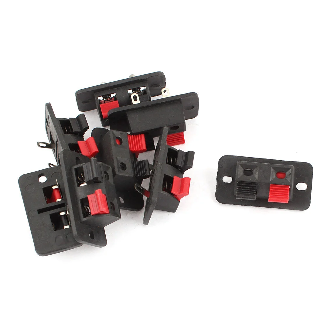 8 Pcs Speaker Box Terminal Binding Post Rectangle Cup 2-Way Connectors Black Red