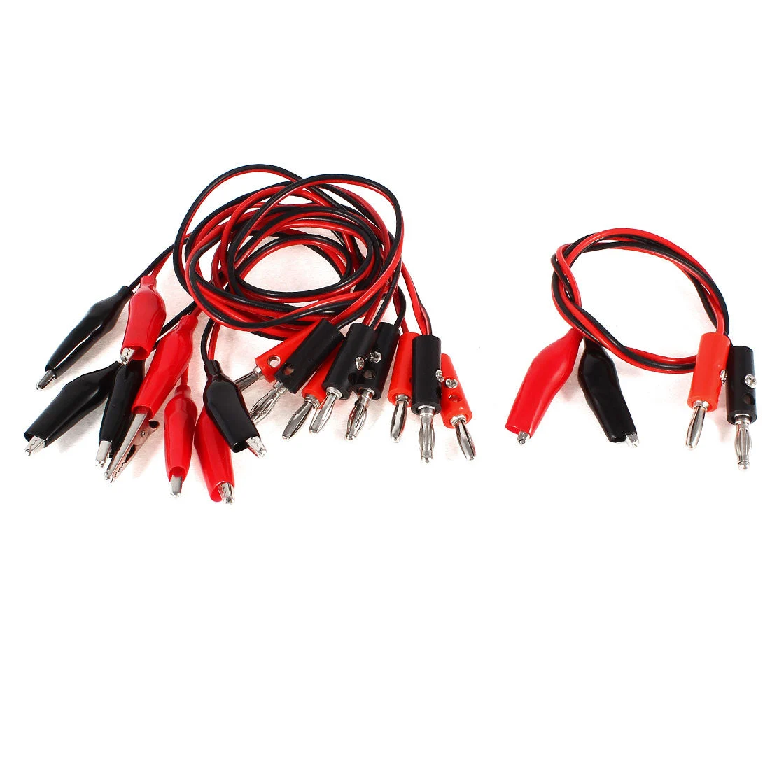 5 Pairs Dual Alligator Clip to Banana Connector Probe Cable Test Lead 55cm 22" Long