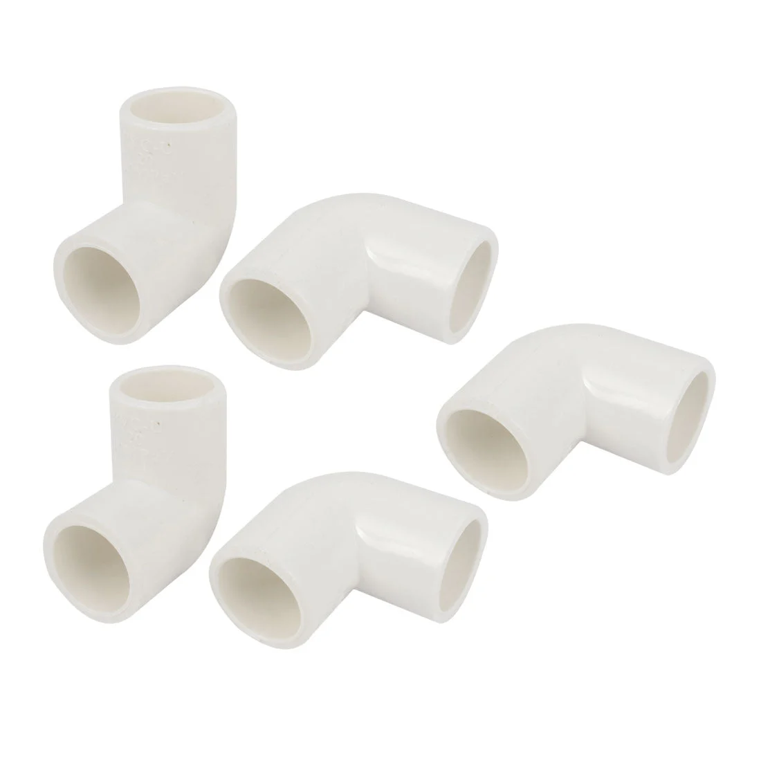 5 Pcs White PVC-U 20mm Inner Dia 90 Degree Bent Wire Pipe Connector