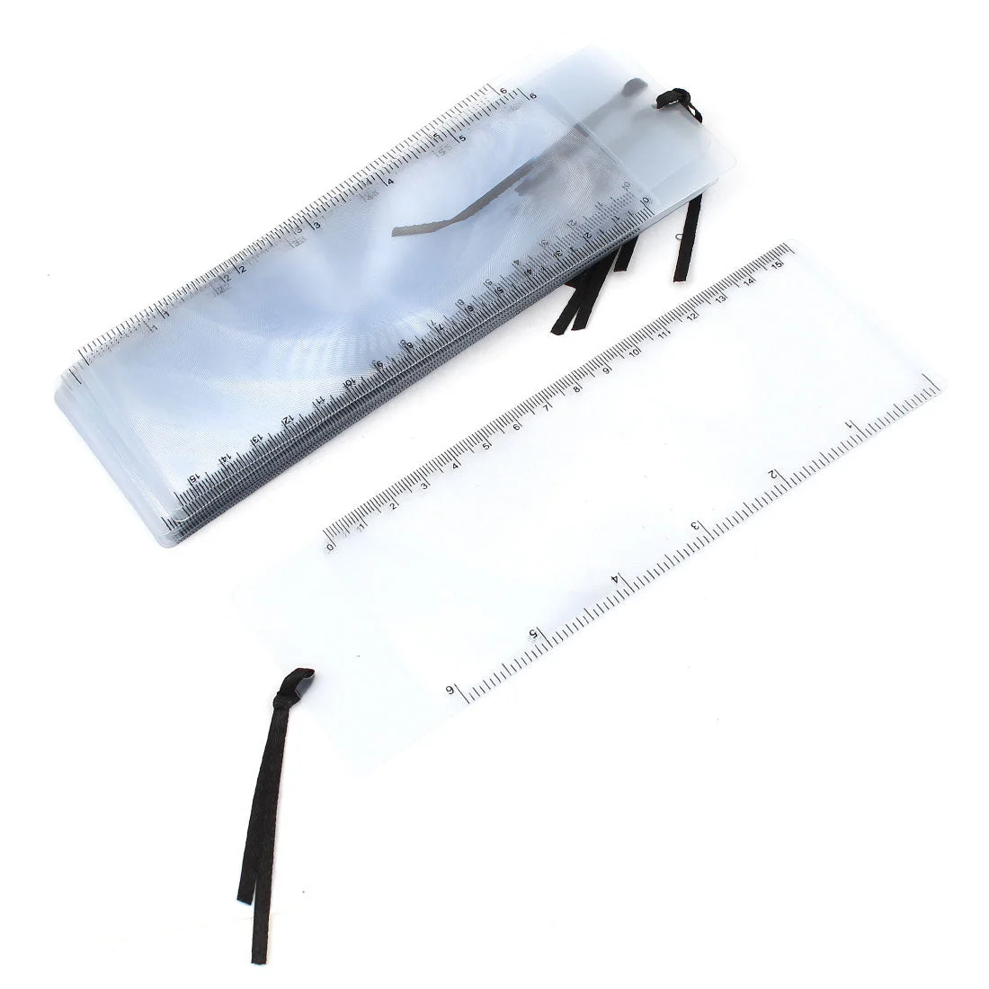 Uxcell 10 Pcs Bookmark Ruler Magnifier Lens 3x Magnifying Sheet