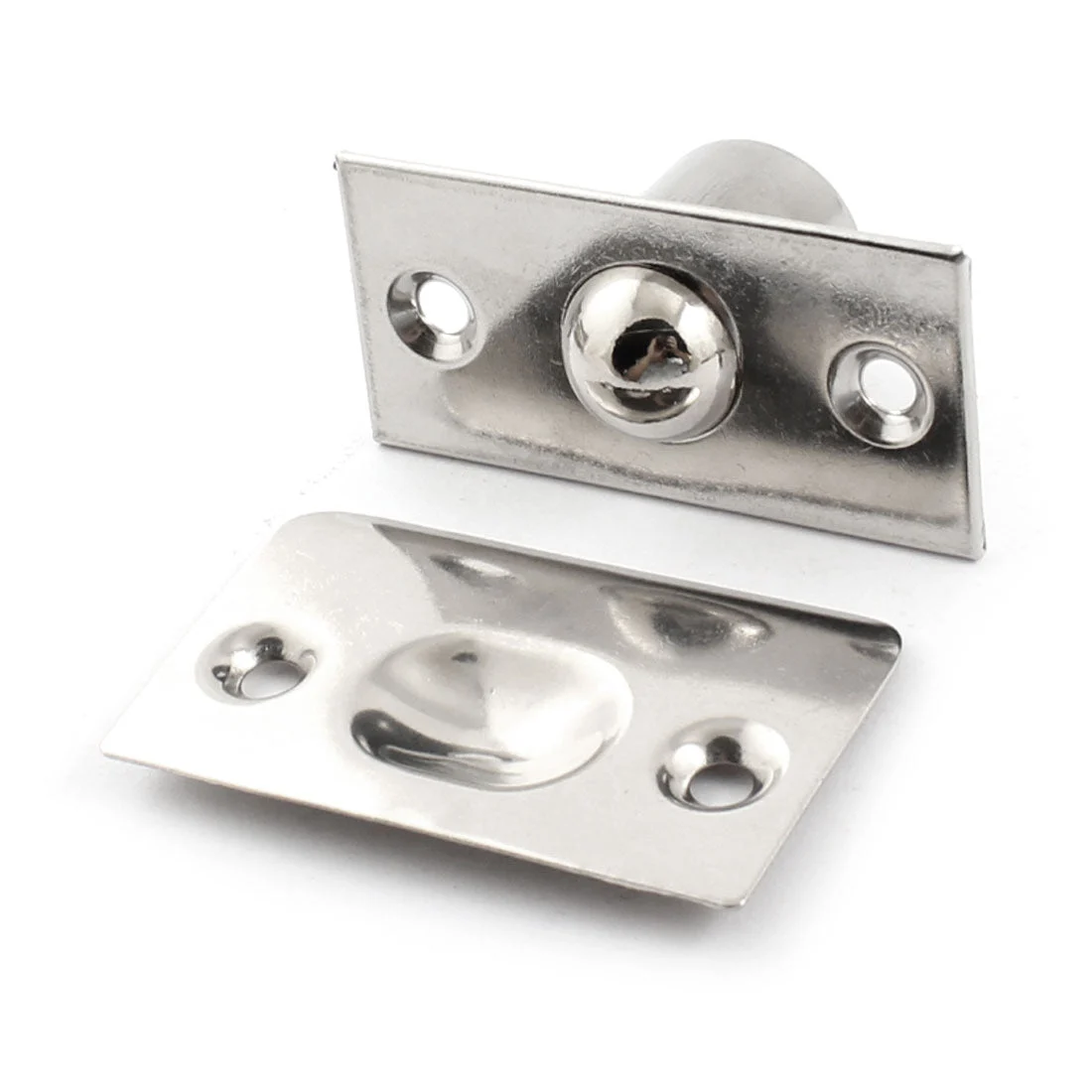 Closet Door Fitting Silver Tone Stainless Steel Ball Catch Set