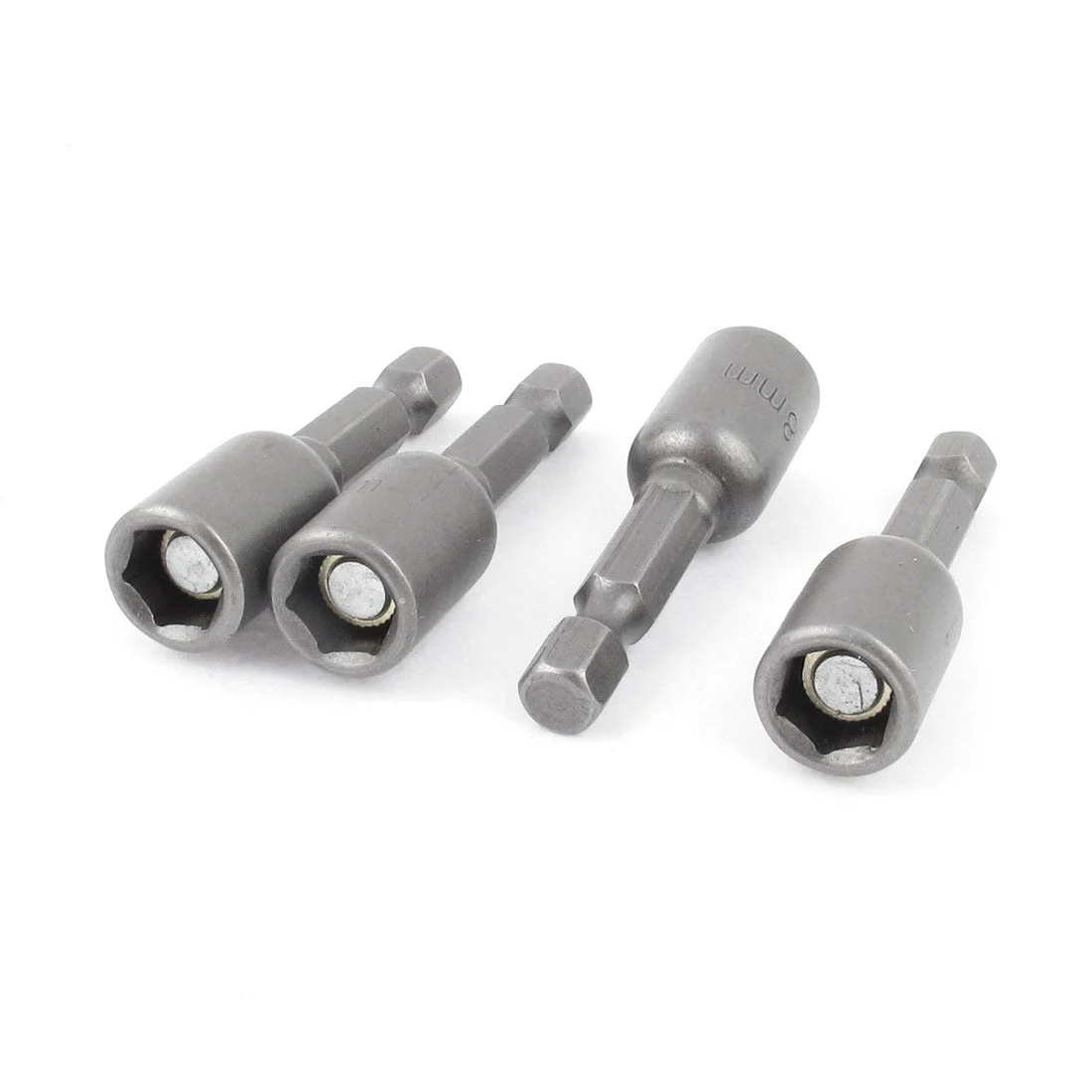 48mm Long 8mm Inner Dia Metal Magnetic Socket Hex Nut Driver Adapter Bits 5pcs