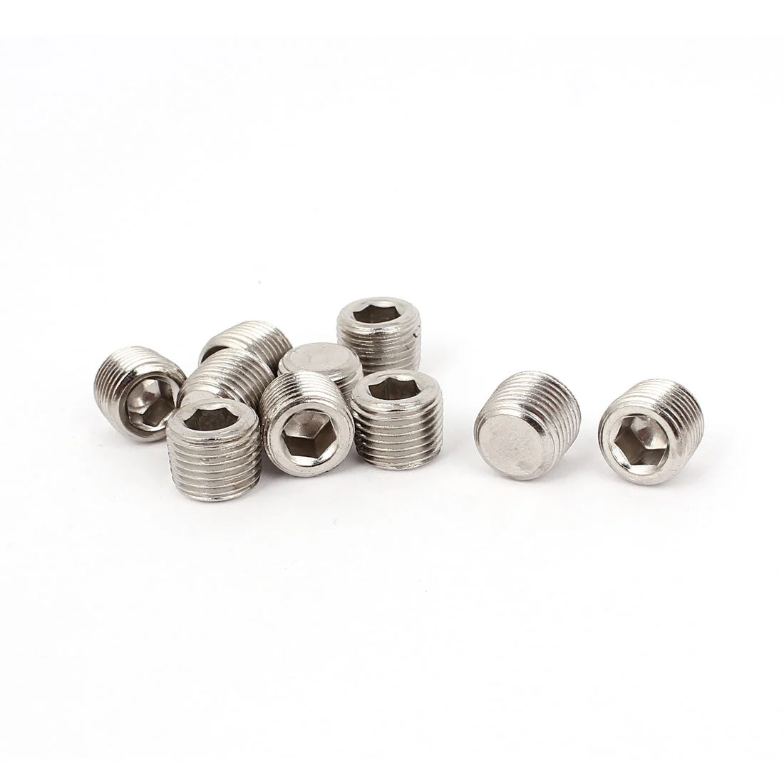 Uxcell 10pcs Cup Point Hex Socket Grub Set Screws 1/8BSP x 8mm for Gear